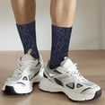 thumbnail image 6 of Fuzoiu Copper-Gold Gloss Outline Navy Dark Blue Print Athletic Crew Socks for Men & Women,Casual Crew Socks,Above Ankle Crew Socks for Business, Casual, 6 of 6