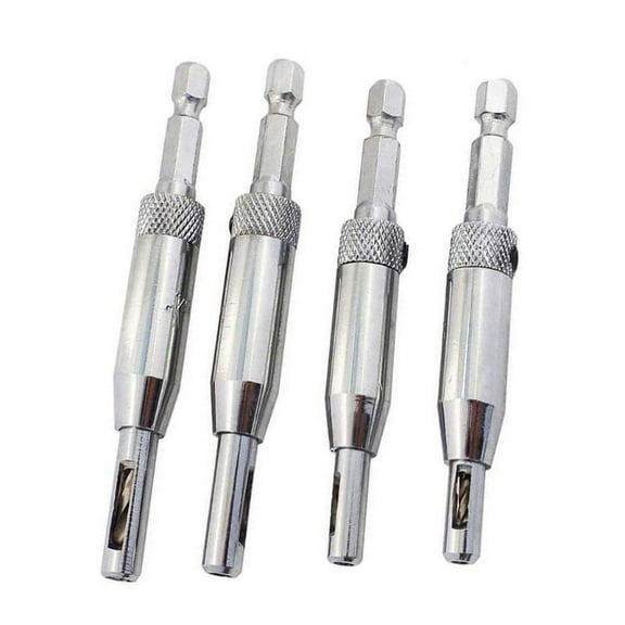XISAOK 4Pcs Durable Self Centering Drill Bit with Hex for Key for DIY Woodworking