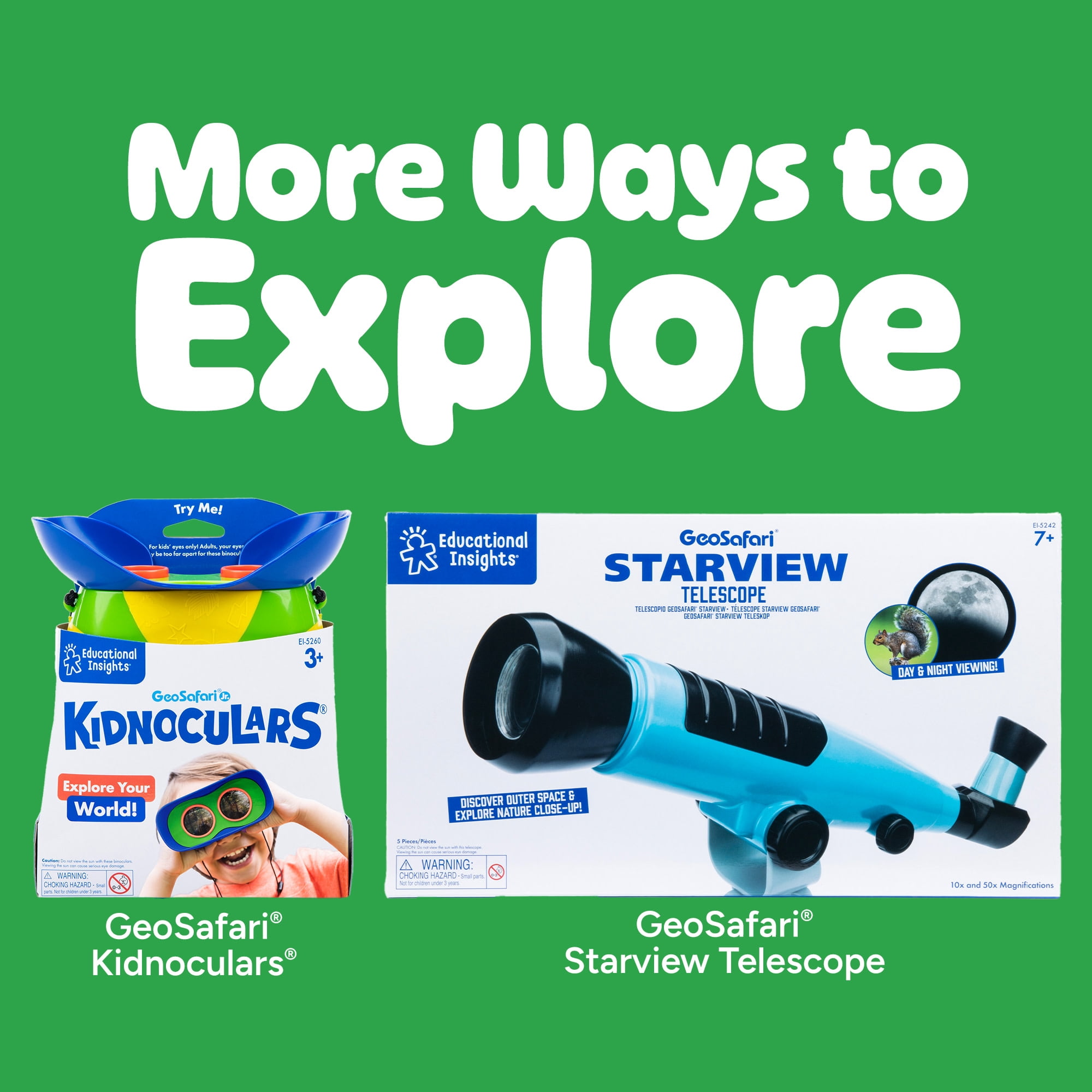 Educational Insights GeoSafari Pocket Scope, Microscope and Telescope for Kids Ages 6+
