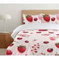 thumbnail image 4 of Ambesonne Strawberry Duvet Cover Set, Blushy Summer Ladybugs, Queen, Dark Pink Olive Green, 4 of 4