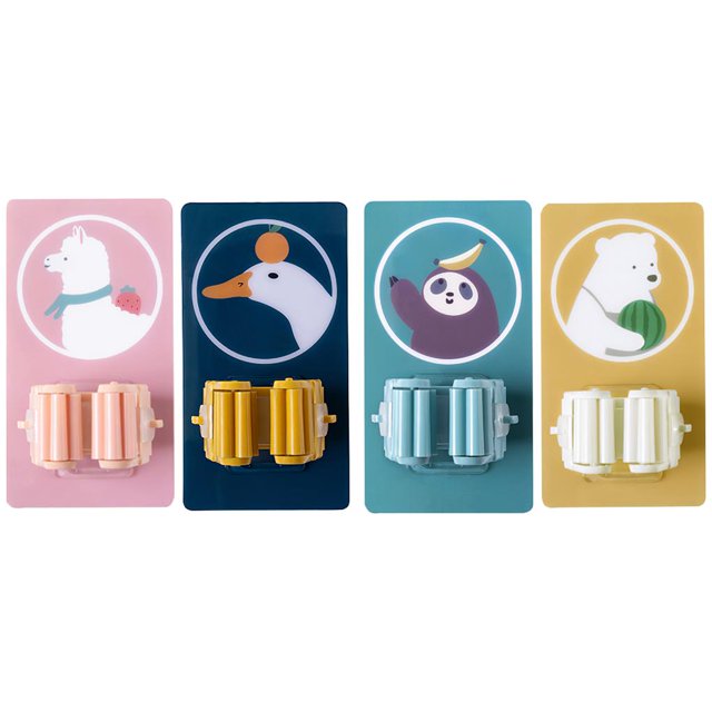 Estante De Almacenamiento, Ganchos Para Fregona De Baño, Soporte Para Escoba Sin Perforaciones, Estante Para Fregona Montado En La Pared Con Adhesivo Fuerte Para El Baño Del Hogar 4 Ganchos Sweethay HA018753-00