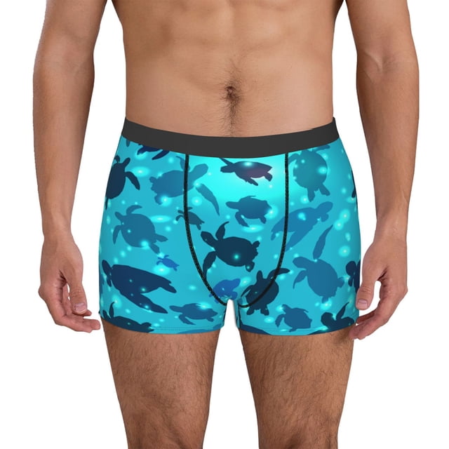Balery World Turtle Day Calzoncillos bóxer para hombre, ropa interior de algodón suave y transpirable con cinturilla de nailon-X-Large