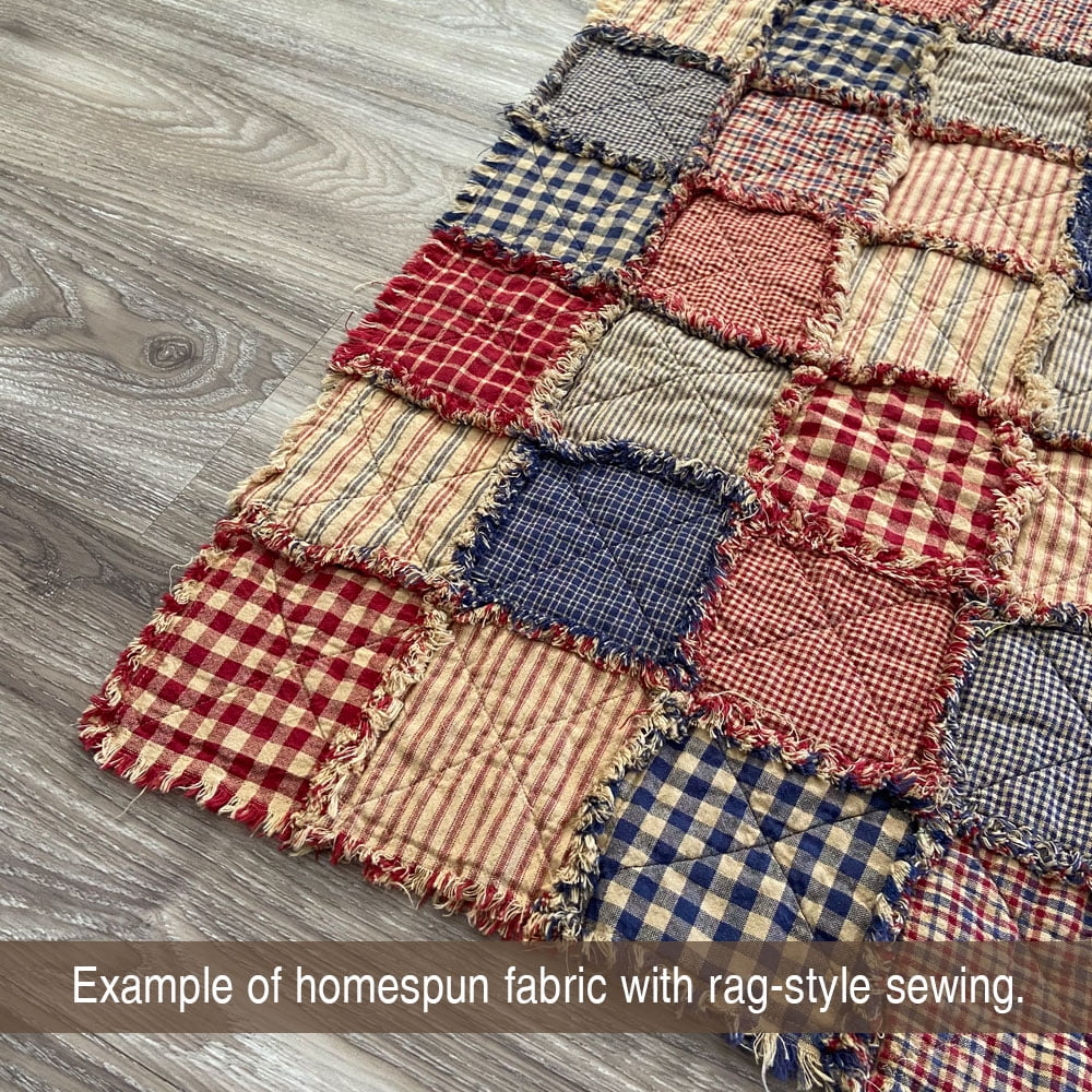 JCS American Heritage Red & Blue Ragged Homespun Cotton Quilt Kit (200+ Six inch Squares)