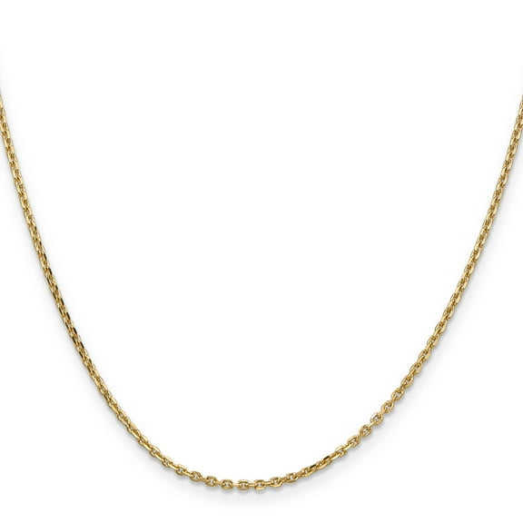 Primal Gold 14 Karat Yellow Gold 1.65mm Solid Diamond-cut Cable Chain