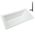thumbnail image 4 of Streamline N-4060-703-WH 60 in. x 32 in. Acrylic Soaking Drop-In Bathtub in Glossy White, With External Drain in Glossy White, 4 of 12