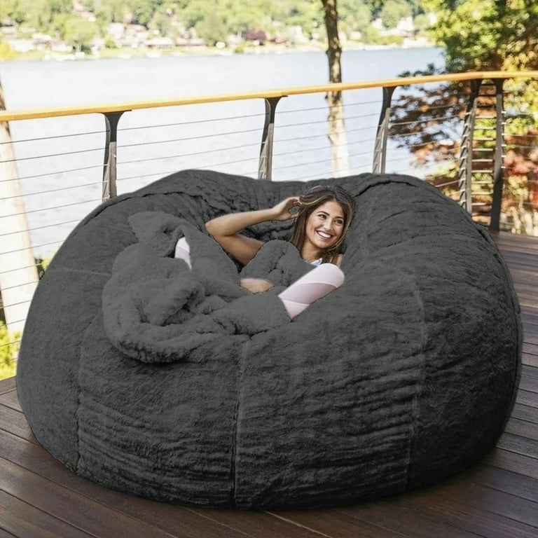 Fluffy Big Comfy Bean Bag Sofa Cover Slipcover Lazy Sofa Recliner Pouf Case Floor Seat Couch Beanbag Bed Perfect for Dropshipping Walmart