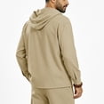 thumbnail image 4 of Gamivast Pullover Hoodie for Men Quarter Zip Hooded Sweatshirt Soft Lightweight Long Sleeve Tops with Drawstring Casual Athletic Shirts for Workout Daily Wear Lounge Khaki L, 4 of 7