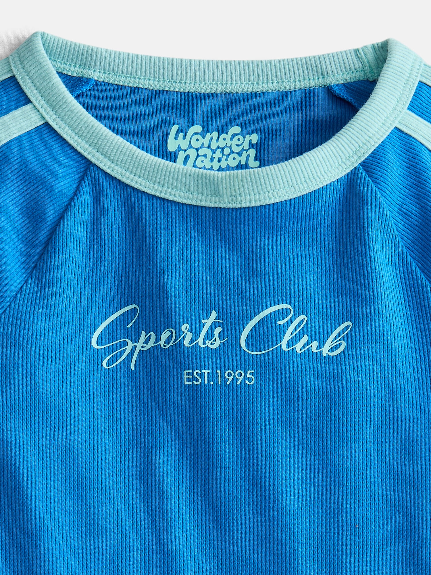 Wonder Nation Girls Sporty Graphic Top with Short Sleeves, Sizes 4-18 & Plus