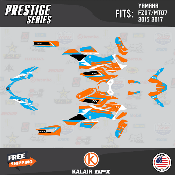 Kalair GFX Graphics Kit for Yamaha FZ-07 MT-07 (2015-2017) Prestige Series