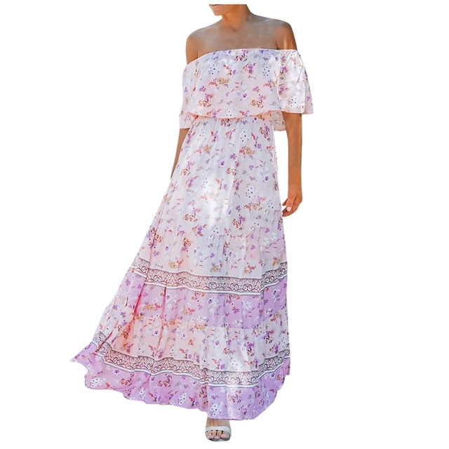 Bandeau sin tirantes elasticidad para mujer verano estampado tubo Tops Casual Sexy fuera del hombro vestido de vacaciones vestido de playa Pompotops ghjkhdj12202
