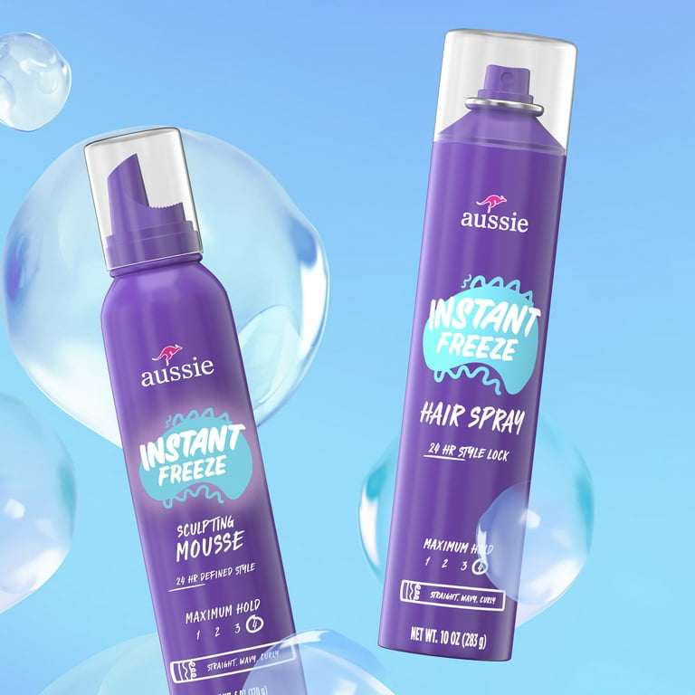 Aussie Aussie Instant Freeze Hair Spray for Curly Hair, Straight Hair, and  Wavy Hair, 10 oz