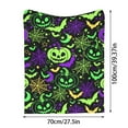 thumbnail image 3 of putnchl Halloween Green Purple Blanket Halloween Throw Blanket Flannel Lightweight Soft Plush Fuzzy Blankets For Bed Sofa Couch Livingroom Chair, 3 of 3