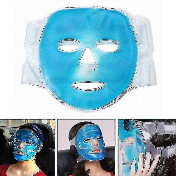 Style 2 Mascarilla facial de Gel frío reutilizable, mascarilla facial completa azul, Gel de hielo, mascarilla para ojos, alivio de la fatiga, relajación, herramientas para el cuid