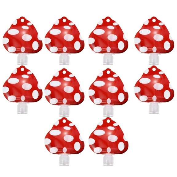 WORGEOUS 10 Pcs Squeeze Bottle Refillable Shampoo and Conditioner Bottles Mouthwash Dispensers Travel Red