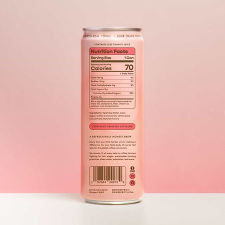 SPRITZI STRAWBERRY DRAGONFRUIT SPARKLING COLD BREW COFFEE TONIC, 115MG CAFFEINE, 12 PACK, 12 FL OZ CANS