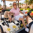 thumbnail image 3 of Golf Cart Seat Covers for 2 Seater,Farmhouse Cow Microfiber Cart Seat Towel Blanket,Spring Pastoral Yellow Floral Vintage Absorbent Breathable Non Slip Bench Seats Protector for Golf Course 51"x31", 3 of 9