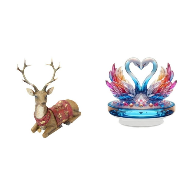 Figuras de renos,Figuras de reno,alce,ciervo,estatua,decoración del hogar,Estatua de reno para mesa,adorno moderno para oficina,Estatua de escultura de cisne,Escultura de cisne para