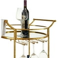 thumbnail image 4 of Linon Round Metal and Mirror Bar Cart in Gold, 4 of 6
