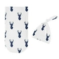 thumbnail image 2 of Woodland Deer Navy White Baby Cocoon and Beanie Hat Set by Sweet Jojo Designs, 2 of 6