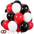 thumbnail image 1 of Globos ASIYUHY de látex rojo, negro y blanco, 30 cm, paquete de 100, 1 of 7