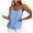 Blue, variant on YYDGH Womens Summer Tank Tops Pearl Spaghetti Strap Flowy Double Layer Babydoll Chiffon Camisole Loose Fit Sleeveless Shirt Blue S