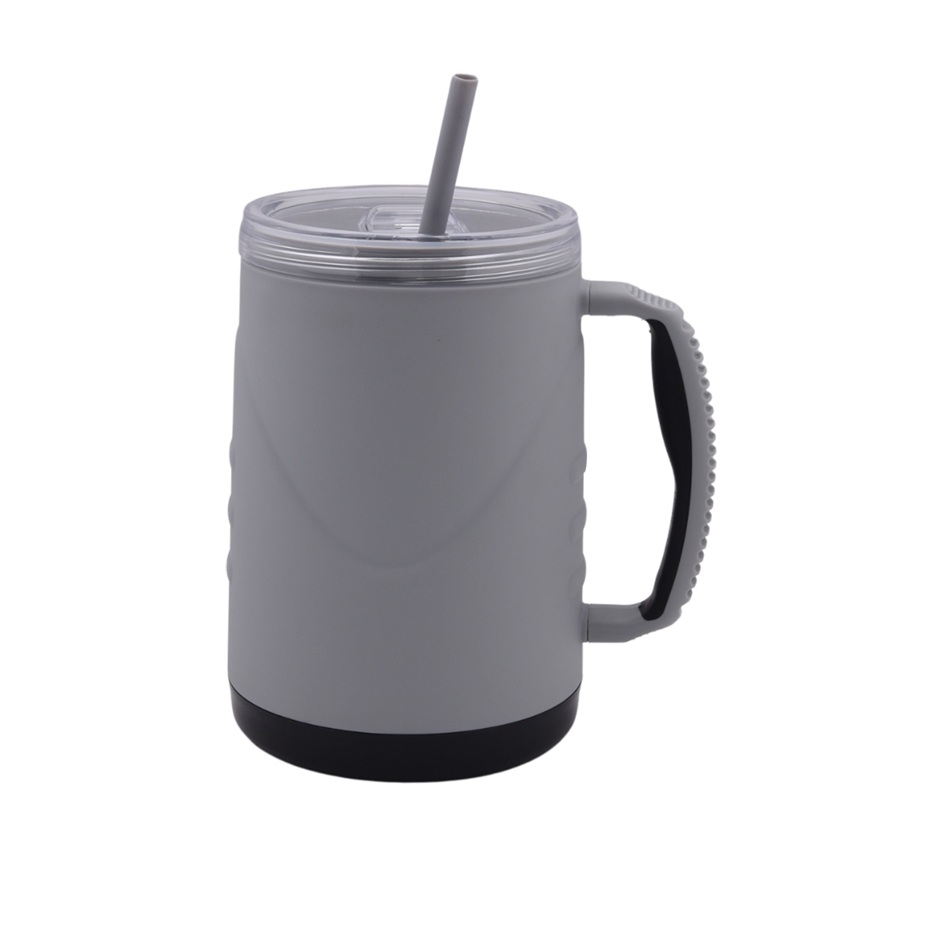 Mainstays 48Ounce EcoFriendly Plastic Mug with Lid, Gray