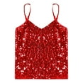 thumbnail image 4 of iiniim Kids Girls Sparkle Sequins Camisole Dancewear Tank Top Spaghetti Straps Vest Tops 2-12, 4 of 5
