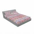 thumbnail image 3 of Ambesonne Ethnic Fitted Sheet & Pillow Sham Set, Retro Spring Aztec Art, Twinxl, Pale Blue Indigo, 3 of 3