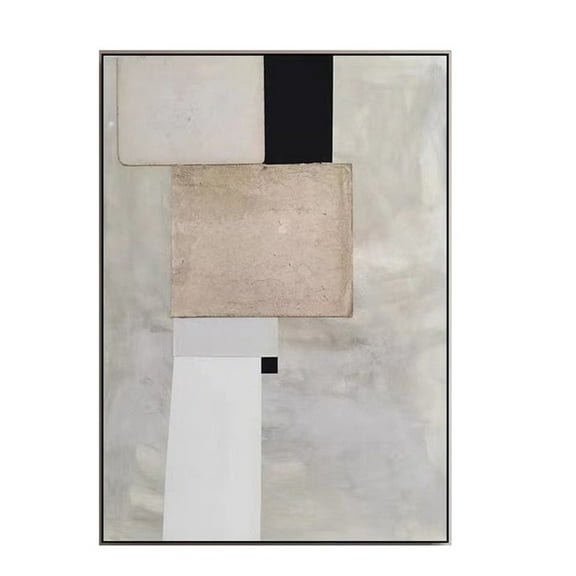 Handmade Beige Abstract Painting Brown Painting Wabi-sabi Wall Art Earth Tones Painting Geometric Wall Art Large Wall Decoration