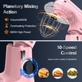 thumbnail image 3 of Honinst 6.5 QT Electric Stand Mixer, 10+P Speeds Lightweight with Tilt-Head Kitchen Stand Mixer, Dough Hook, Whisk, Beater and Bowl, Food Mixer for Baking, Cake and Most Home Cooks, 3 of 7