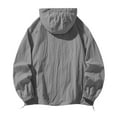 thumbnail image 4 of WTOBBY Men's Loose Fit Sun Protective Jacket for Outdoor Casual Wear - Windproof, Quick-Dry Fabric, Perfect for Sports, Beach, and Everyday Sun Defense,Dark Gray L, 4 of 5