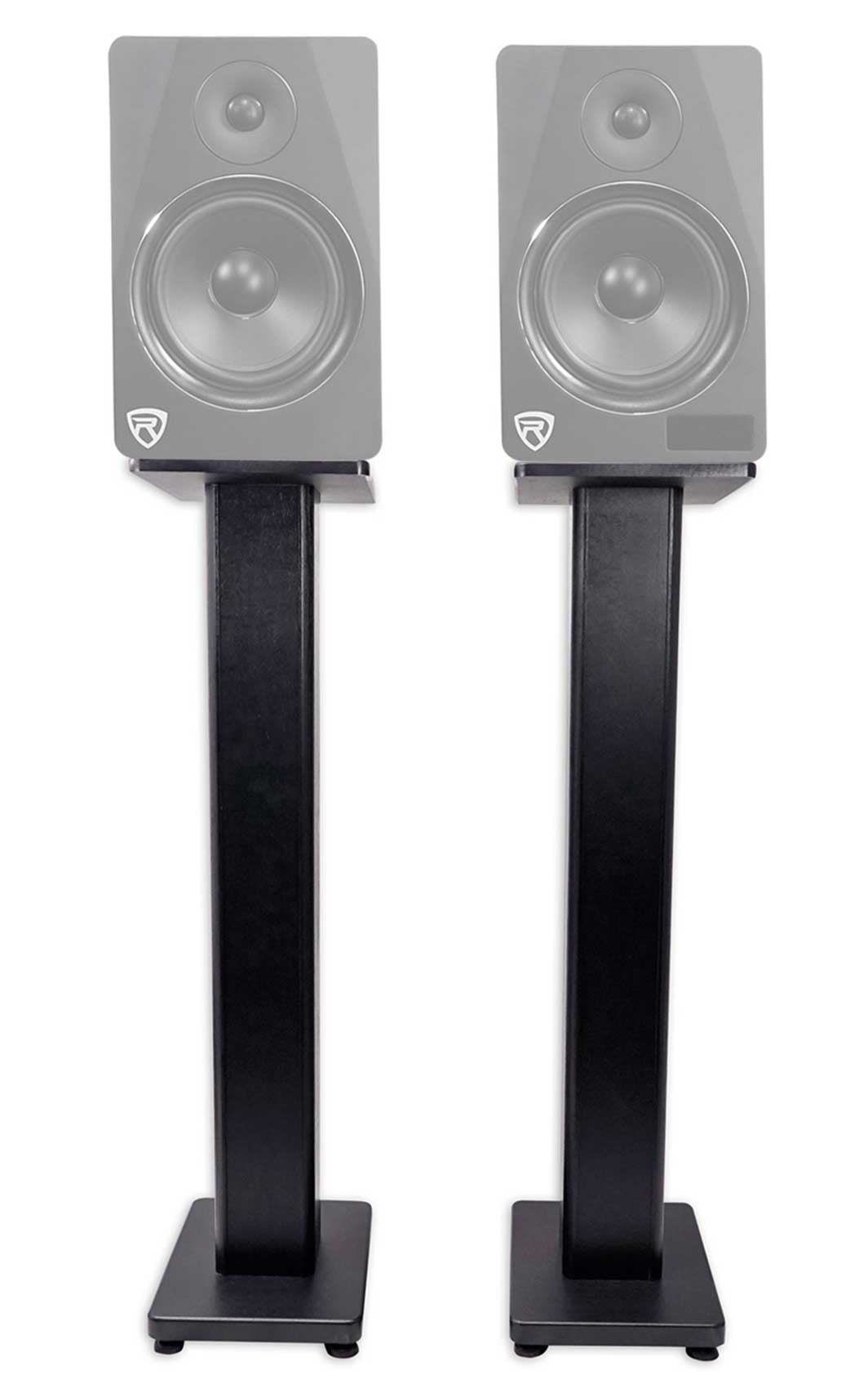 Pair Rockville RockShelf 64W White 6.5" Home Bookshelf Speakers + 28" Stands