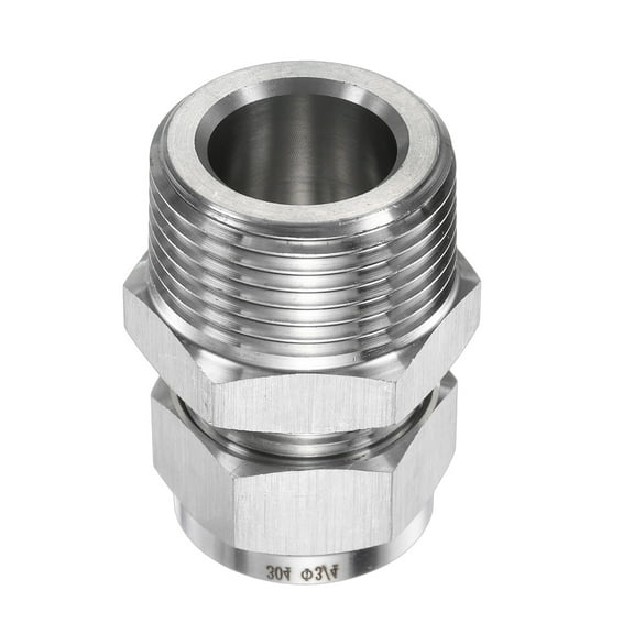 Uxcell Compression Fitting 3/4" OD x 1" NPT Male Stainless Steel Coupler Adapter