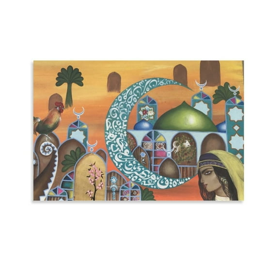 Iraqi Plastic Art Shahrazad Poster Decorative Painting Canvas Wall Art Living Room Posters Bedroom Painting,Unframe-style,12x18inch(30x45cm)
