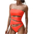 thumbnail image 2 of Wyongtao One Piece Swimsuit Women Wrap Tie Back 1 Piece Swimsuit Sexy Cutout High Cut Bathing Suits,Orange M, 2 of 8