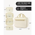 thumbnail image 3 of Hanging Travel Toiletry Bag - Quilted Convenient & Stylish Organizer for Traveling Women, Beige with Browm, 3 of 6