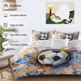 thumbnail image 4 of Sports Football, Minimalist Painted Art Bedding 3 Piece Duvet Cover Set Twin Size, Soft Microfiber Comforter Cover with Zipper Closure & Pillowcases, Wrinkle & FadeResistant Quilt Cover, 4 of 9