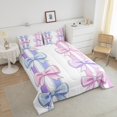 thumbnail image 4 of Erosebridal Cute Bow Bedding Twin Comforter Set, Dreamy Bow Tie Down Comforter, Princess Bowknot Ribbon Stripe Home Decor, Reversible 2-Piece, 4 of 8