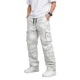 thumbnail image 5 of GINGTTO Men's Cargo Camo Pants, Baggy Flex Wide Leg Fashion Y2K Streetwear Drawstring Stretch, 5 of 8