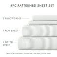 thumbnail image 4 of Noble Linens 4 Piece Pattern Microfiber Bed Sheets Set, Light Gray Pinstriped, Queen, 4 of 11