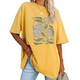 thumbnail image 2 of vigerkar Womens Oversized Tshirt Graphic Tees Crew Neck Summer Short Sleeve Loose Fit Tops Yellow, XL, 2 of 5