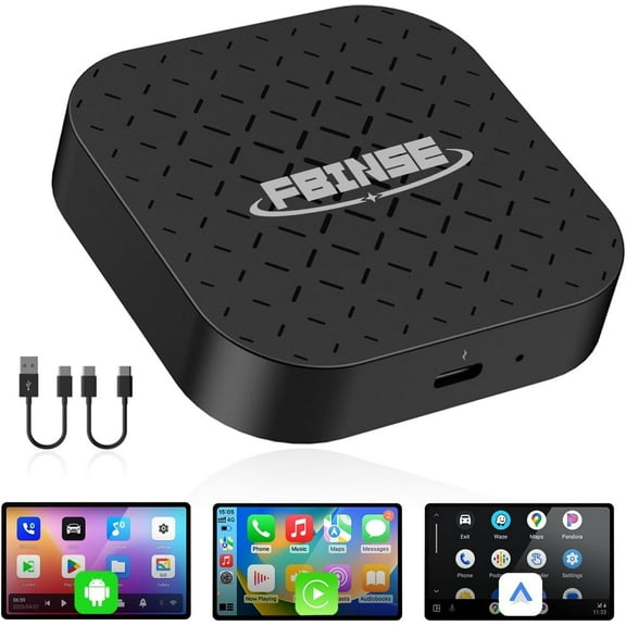 FBINSE CarPlay AI Box for Original Vehicles with Wired CarPlay Supports Wireless CarPlay/Android Auto Video Steaming