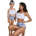 thumbnail image 1 of Mommy and Me Bathing Suit Two Piece Swimming Suit Family Matching Swimsuits Halter Neck Ruffle Bikini Set, 1 of 4