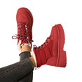 thumbnail image 6 of HTHLVMD Waterproof Winter Booties, Quilted Puffer Snow Boots, Women's Winter Snow Boots Lace Up Waterproof Warm Faux Fur Lined Booties Quilted Puffer Thick Sole Outdoor Walking Shoes, Wine 6.5, 6 of 6