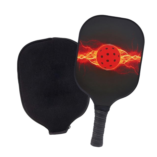 Raqueta de Pickleball y bolsa de transporte, raqueta de Pickleball de madera con agarre cómodo para ejercicio, uso en interiores y exteriores, Rojo