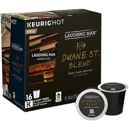 Laughing Man Keurig Hot 184 Duane St. Blend Light Roasted Coffee KCup Pods, 