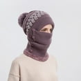 thumbnail image 4 of Kiplyki Woman's Winter Warm Neck Guard Head Guard Knitted Hat Scarf Mask In HairWoolen Cap, 4 of 7