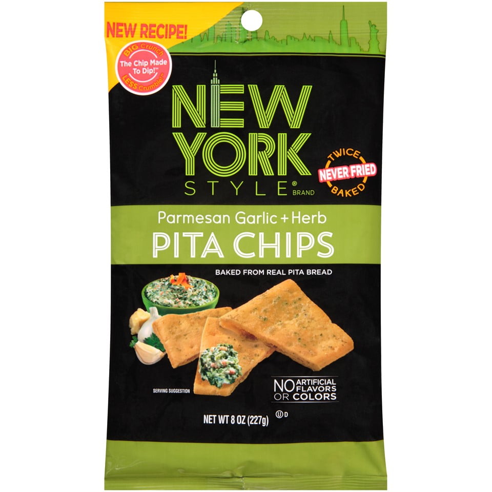 New York Style Pita Chips, Parmesan, Garlic & Herb, 8 Oz