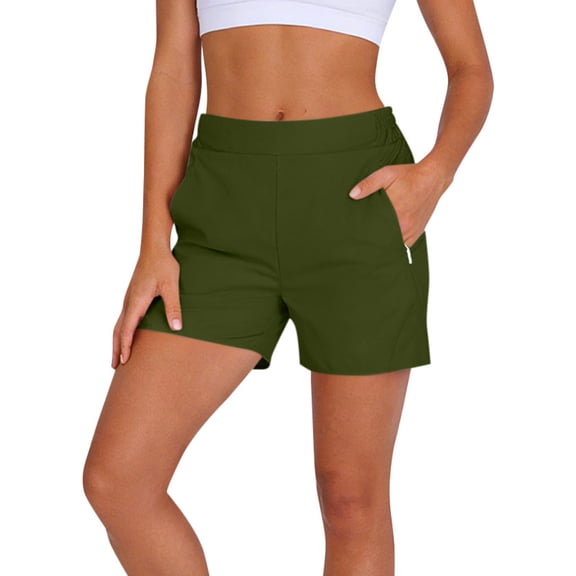 CHUMUD Workout Shorts for Women Tummy Control Gym Running Yoga Boyshorts with Pockets Summer Casual Stretchy Mini Shorts
