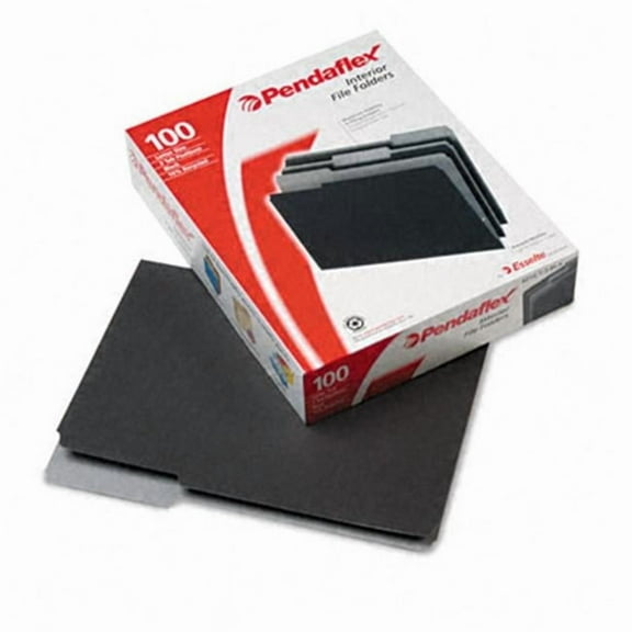 Pendaflex  Interior File Folders- 1/3 Cut- Top Tab- Letter- Black 100/Box